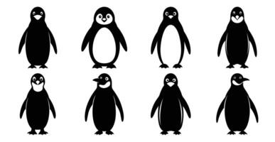 Penguin Silhouette Bundle for Bird and Wildlife Designs vector