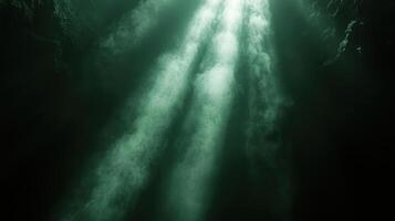 A light beam coming out of a cave photo