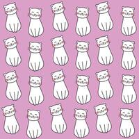 Illustration of cute cat pattern Kittens with lilac background pattern for printing vector
