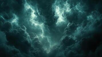 Dark stormy cloudscape, ominous sky, atmospheric backdrop for movie, game, or design photo