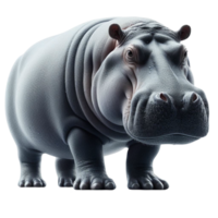 Realistic 3D Hippopotamus Facing Forward png