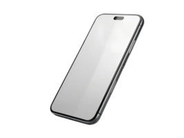 A smartphone with a blank screen on a transparent background png