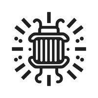 A detailed inductor icon, ideal for electronics diagrams, educational materials, or engineering projects vector