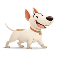 Illustration of a Cute Bull Terrier is joy isolated on a transparent background png