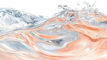 Abstract Water Wave, Peach Silver Tones, Background White, photo