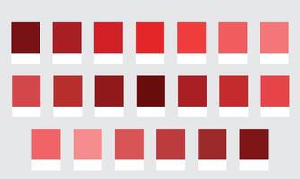 Color Palettes 20 Shades of Red - Passionate Reds Deep Emotions and Warmth Colors, Glowing Hues with HEX Codes and Names, Colour Swatches and Combinations vector