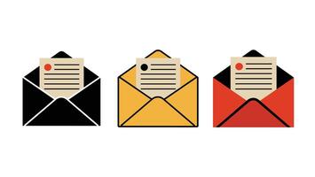 Set of Envelope Design - Multiple Color of Envelope Icons vector