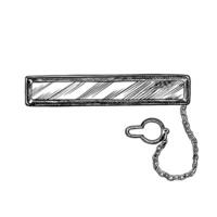 Tie clip. A hand-drawn graphic illustration. Black and white image of a men s accessory. Separate from the background. Perfect for banners, flyers, packages, labels, invitations, and more. vector