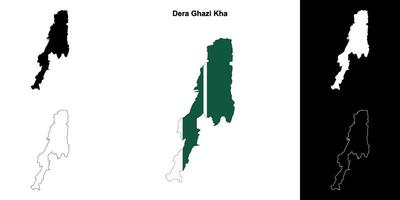 Dera Ghazi Kha blank outline map set vector