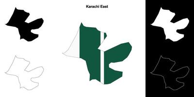 Karachi East blank outline map set vector