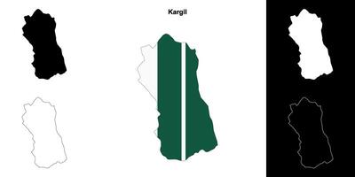 Kargil blank outline map set vector
