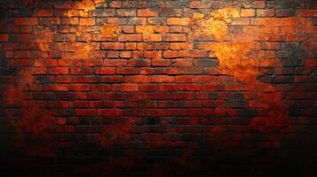 Grungy red brick wall texture background photo