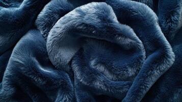 Soft blue faux fur fabric texture photo