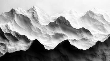 Monochrome mountain range, dramatic light, textured peaks, background clouds, website background photo