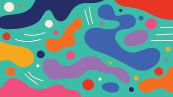 Modern background template. Minimalist poster with geometric shapes, lines, waves and text. Design element for banners and social networks. Cartoon contemporary illustration in memphis style. vector