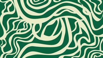 This elegant design evokes movement and organic textures, ideal for backgrounds, fabric prints, and decor. An intricate abstract background featuring fluid, curving lines in deep green and soft cream. vector