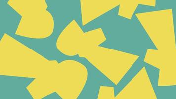 Abstract geometric background with yellow key like shapes on a muted green background. A bold and unique composition, ideal for backgrounds, branding, textile designs, and digital artworks. vector