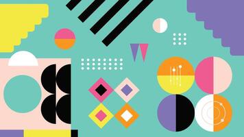 Aesthetic abstract illustration with geometric elements, playful background and bold shapes. Ideal for digital media, graphic design, creative templates, modern branding, and artistic compositions. vector