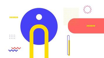 Geometric simple fun abstract energetic vibrant background, flat design geometric shapes background . vector