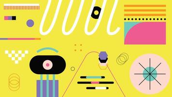 Dynamic abstract geometric illustration with vivid colors, artistic elements, and futuristic background. Perfect for digital designs, modern backgrounds, graphic templates, and unique creative visuals vector