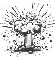 Hand Drawn Illustration Of A Stylized Explosion With Radiating Lines And Scattered Shapes vector