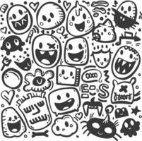 Hand Drawn Doodle Collection Of Cute And Quirky Cartoon Characters And Objects vector