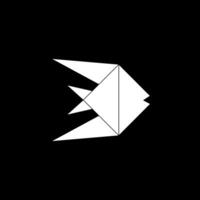 Fish Shape Inspired by Origami Form, can use for Logo, Pictogram, Aquatic Animal Figure, Website, Apps, or Graphic Design Element. Flat and Editable. vector