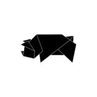 Pig or Pork Shape Inspired by Origami Form, can use for Logo, Pictogram, Endangered Animals Figure, Website, Apps, or Graphic Design Element. Editable vector