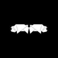 Pair Pig or Pork Shape Inspired by Origami Form, can use for Logo, Pictogram, Endangered Animals Figure, Website, Apps, or Graphic Design Element. Simple and Editable vector
