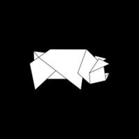 Pig or Pork Shape Inspired by Origami Form, can use for Logo, Pictogram, Endangered Animals Figure, Website, Apps, or Graphic Design Element. vector