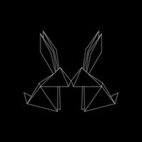 Pair Rabbit or Bunny Polygonal Lines, can use for Logo, Pictogram, Cute Animal Figure, Website, Apps, or Graphic Design Element. Simple and Memorable. vector