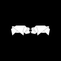 Pair Pig or Pork Shape Inspired by Origami Form, can use for Logo, Pictogram, Endangered Animals Figure, Website, Apps, or Graphic Design Element. vector