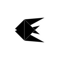 Fish Shape Inspired by Origami Form, can use for Logo, Pictogram, Aquatic Animal Figure, Website, Apps, or Graphic Design Element. Flat and Black White. vector
