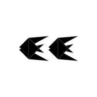 Pair Fish Shape Inspired by Origami Form, can use for Logo, Pictogram, Aquatic Animal Figure, Website, Apps, or Graphic Design Element. BW and Editable vector