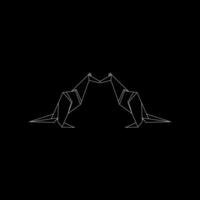 air Kangaroo Polygonal Lines, can use for Logo, Pictogram, Animal Figure, Website, Apps, or Graphic Design Element. BW and Editable. vector