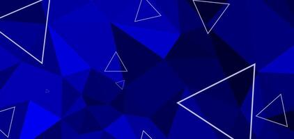 Blue Polyhedra White Outlined Triangles in Geometric Mosaic vector