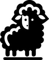 A black and white sheep icon on a white background vector