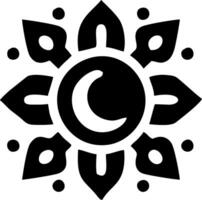 A black and white sun and moon with a crescent vector