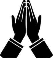 Praying hands icon on white background vector
