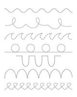 Tracing line isolated on white background for school lesson vector