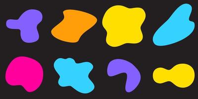 Curvy blob shape isolated on black background for modern design decoration vector