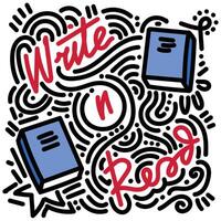 Hand write and book with doodles vector