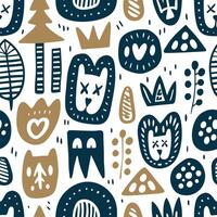 Cute Lion Seamless Pattern vector