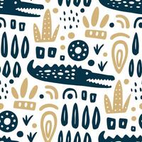 Crocodile Jungle Pattern vector