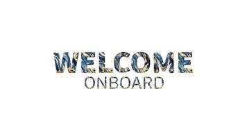 Welcome onboard text animation concept video