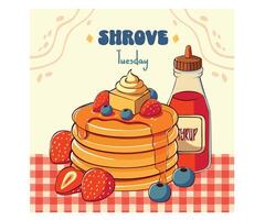 Delicious Stack of Pancakes for Shrove Tuesday vector