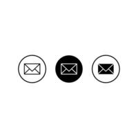 Three simple envelope icons in a circle, great for use in designs and projects related to email, communication and messaging. vector