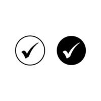 Check mark simple flat icon illustration with 2 different concepts. vector