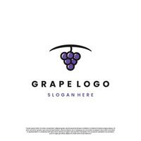 simple modern grape logo design icon template vector
