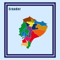 Ecuador country map with colorful design. vector